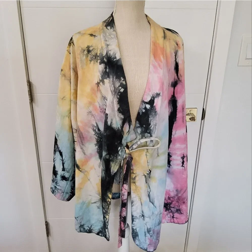 Les Benjamins Oversize Batik Kimono Jacket Size M